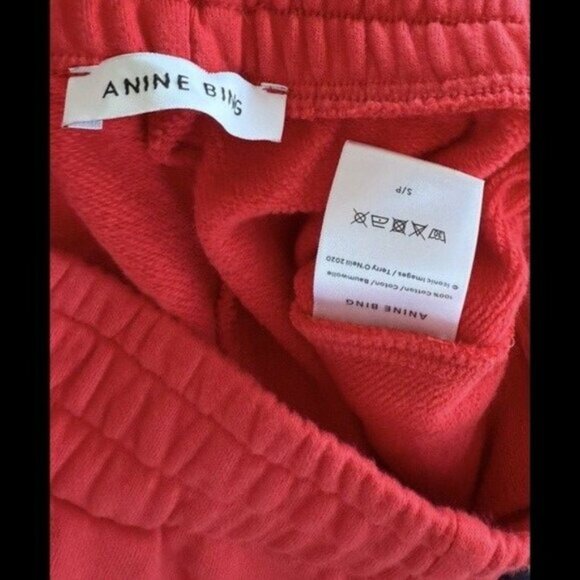 Anine Bing True Red Tracy Sweatpants Joggers Women’s Small S Casual Pants Sweat - Picture 4 of 4